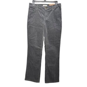 Coldwater Creek Natural Fit Bootcut Corduroy Pants Gray Size 4 NEW